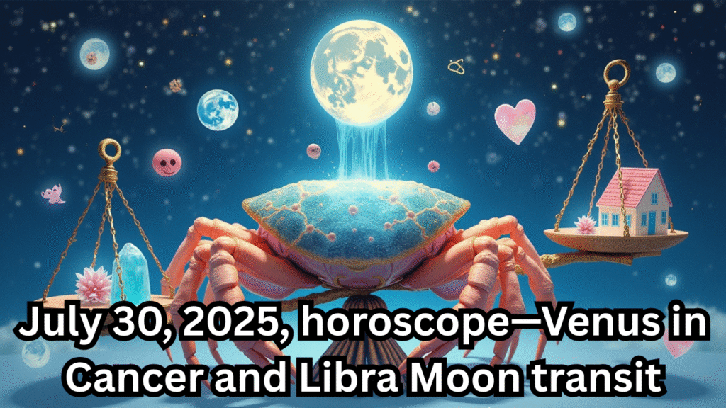 July 30, 2025, horoscope—Venus in Cancer and Libra Moon transit