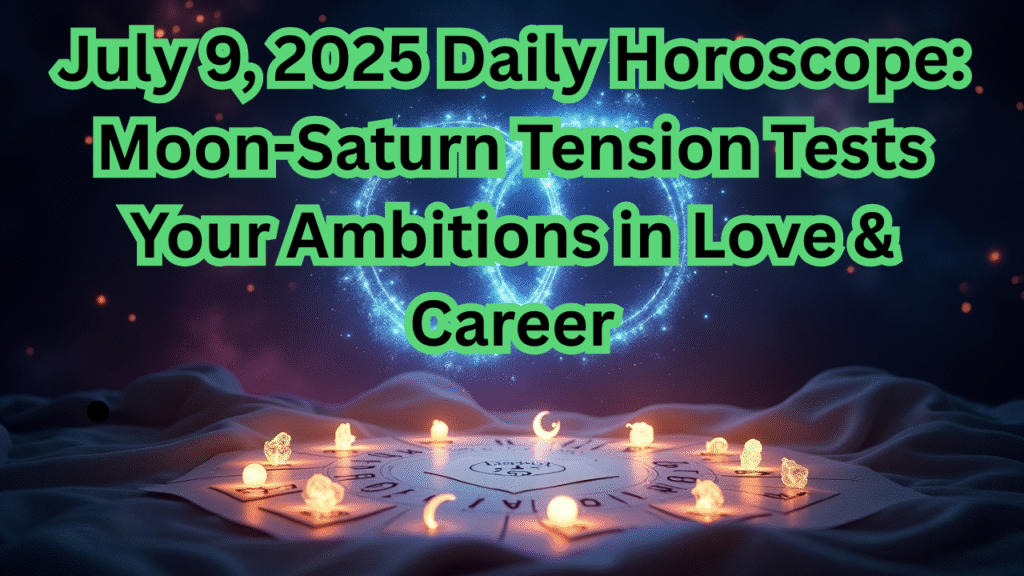 July 9, 2025 Daily Horoscope Moon-Saturn Tension Tests Your Ambitions in Love & Career