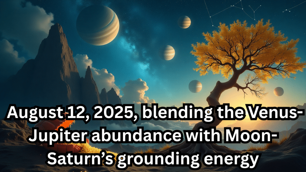 August 12, 2025, blending the Venus-Jupiter abundance with Moon-Saturn’s grounding energy