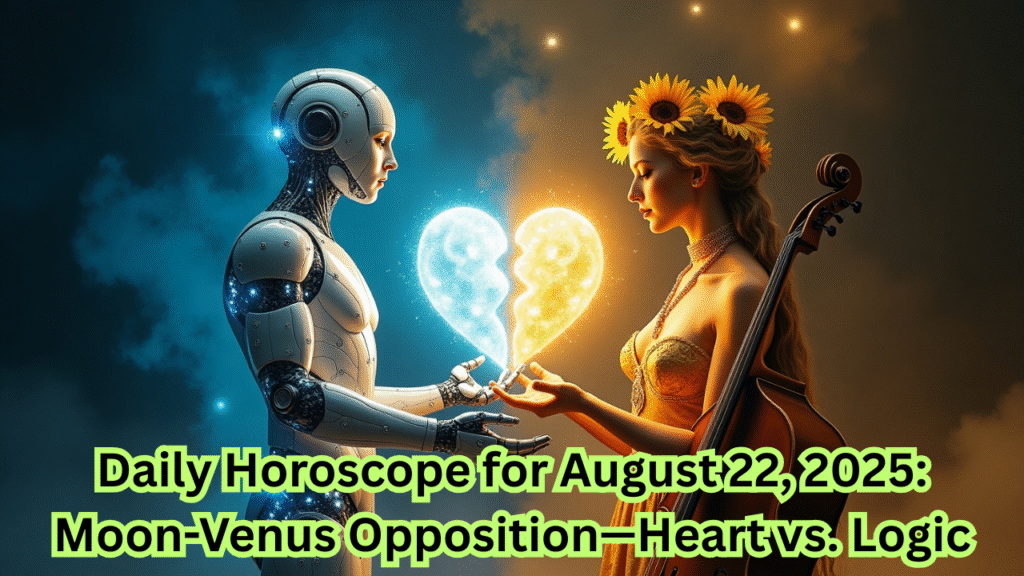 Daily Horoscope for August 22, 2025 Moon-Venus Opposition—Heart vs. Logic