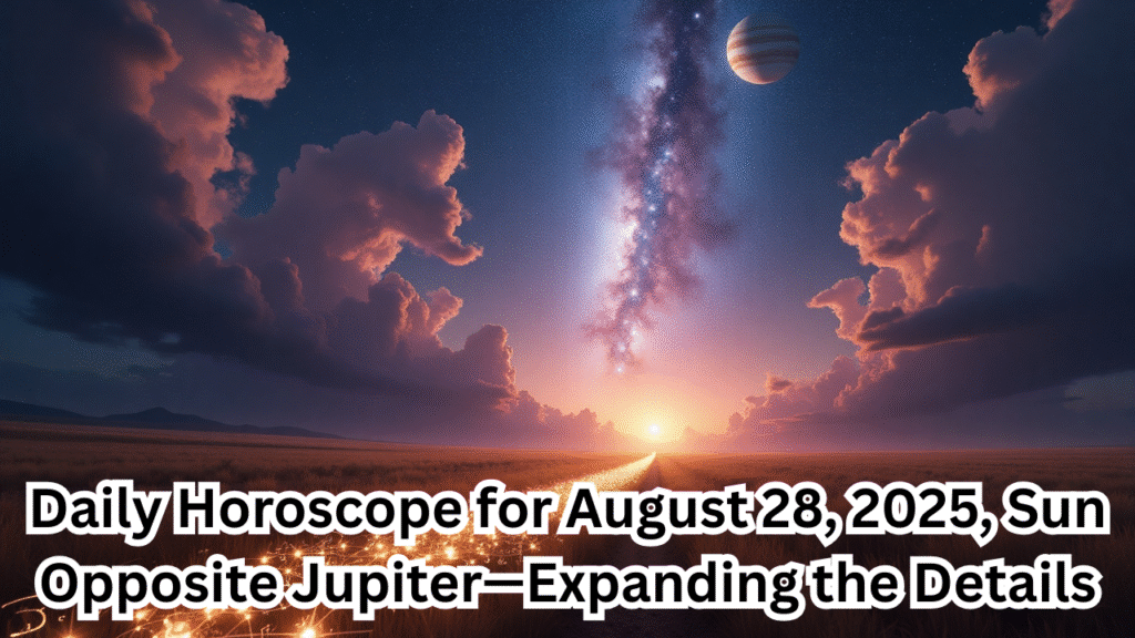 Daily Horoscope for August 28, 2025, Sun Opposite Jupiter—Expanding the Details