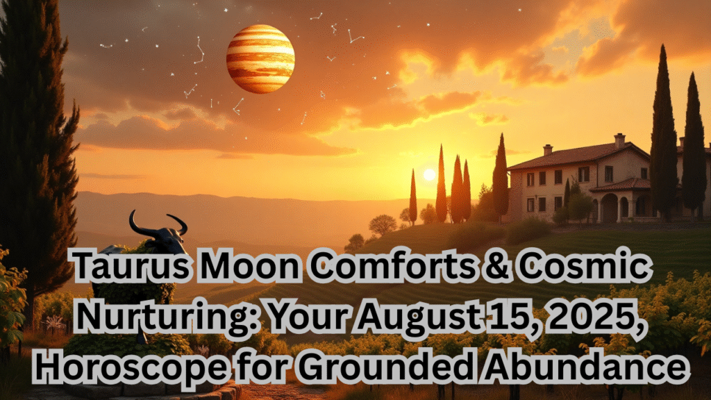 Taurus Moon Comforts & Cosmic Nurturing Your August 15, 2025 Horoscope for Grounded Abundance