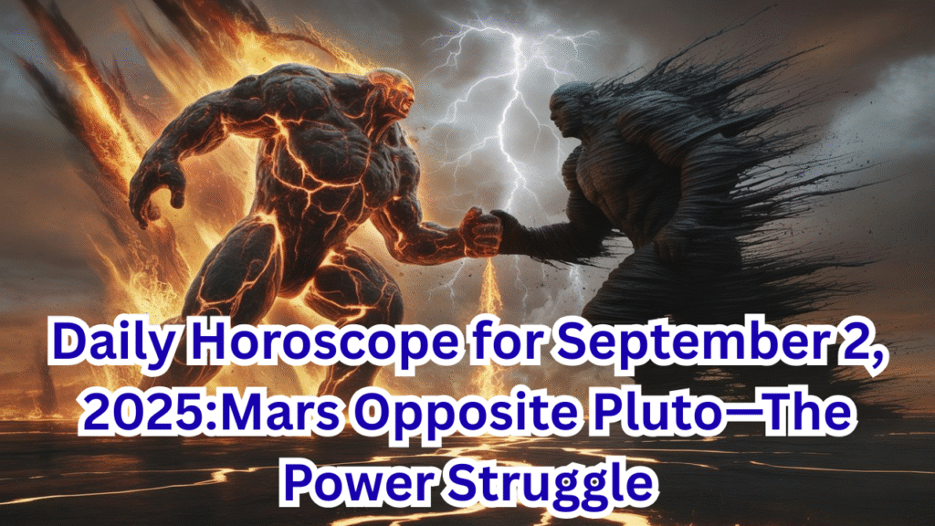 Daily Horoscope for September 2, 2025Mars Opposite Pluto—The Power Struggle
