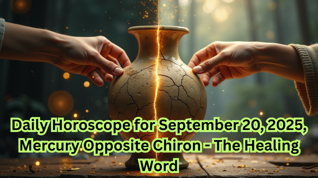 Daily Horoscope for September 20, 2025, Mercury Opposite Chiron - The Healing Word