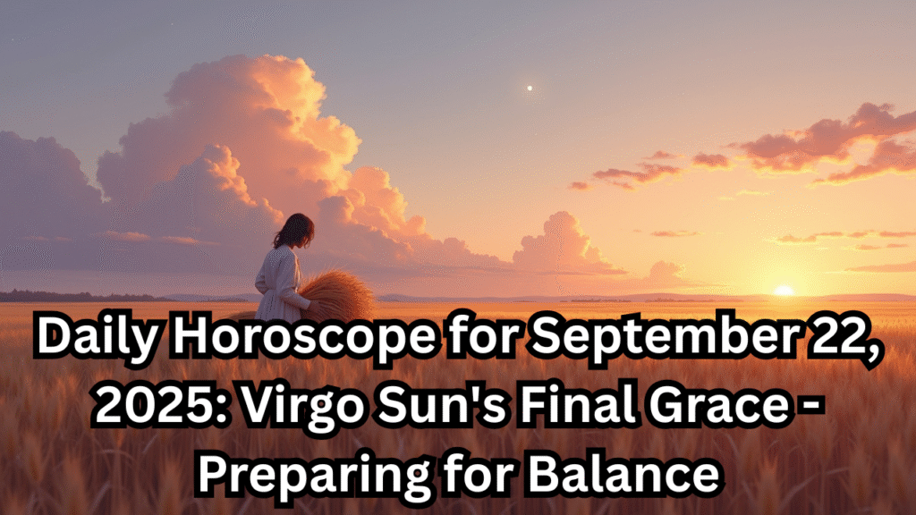 Daily Horoscope for September 22, 2025 Virgo Sun's Final Grace - Preparing for Balance