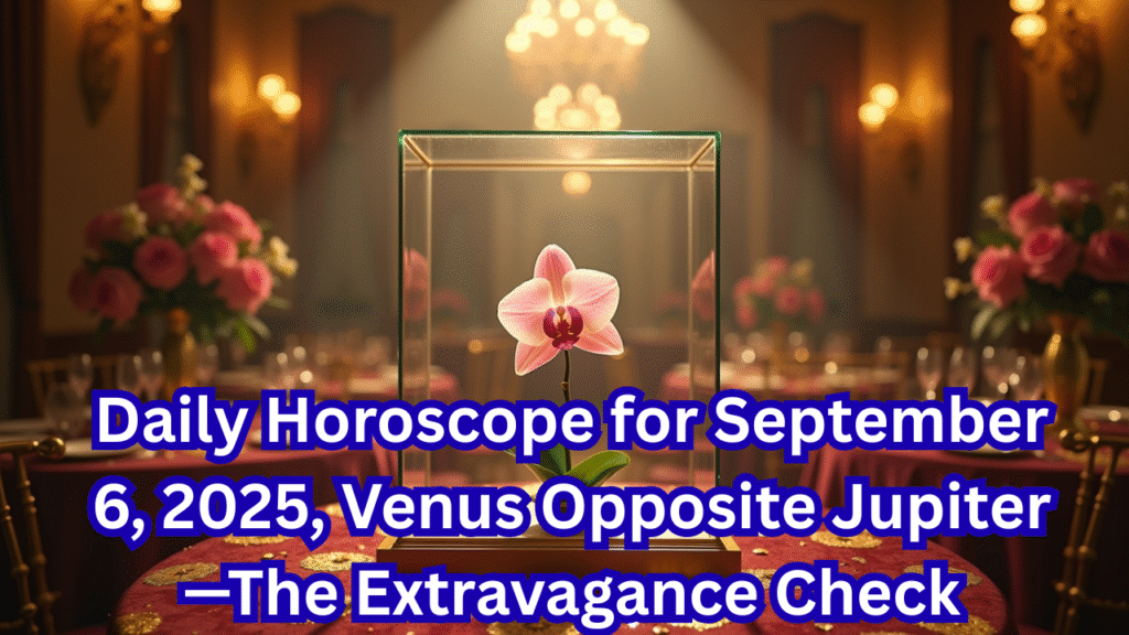 Daily Horoscope for September 6, 2025, Venus Opposite Jupiter—The Extravagance Check