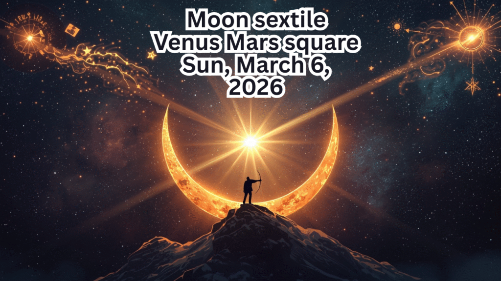 Moon sextile Venus Mars square Sun, March 6, 2026