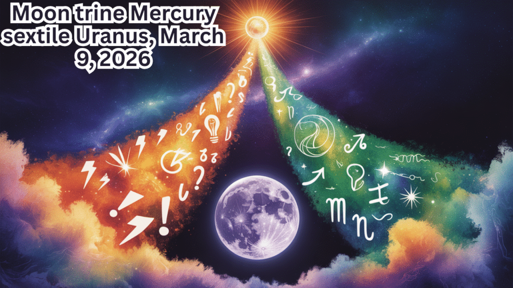 Moon trine Mercury sextile Uranus, March 9, 2026